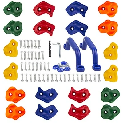 Immagine di KINSPORY Prese Arrampicata Bambini, 20 Pezzi d&#039;arrampicata per pareti, Colorati, Incluso Materiale di Fissaggio, con Set Viti