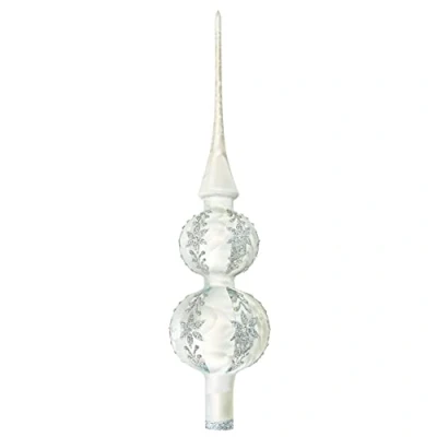 Immagine di Krebs Glas Lauscha Decorazione natalizia/decorazione per albero di Natale in vetro Punta Colore: argento laccato Dimensioni: ca. 30 cm