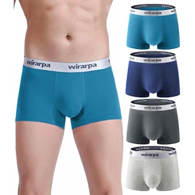 Immagine di wirarpa Mutande Boxer Uomo Cotone Intimo Elasticizzato, Pacco da 4, Taglia M