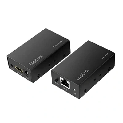 Immagine di LogiLink HD0023 Set prolunga HDMI Full HD (via LAN), 60 m (2560 x 1440/60 Hz), per estendere i segnali tramite cavo di rete