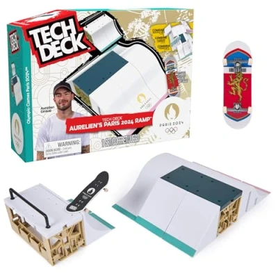 Immagine di Tech Deck, Aurelien Giraud&#039;s Olympic Games Paris 2024 Rampa personalizzabile X Connect Park Creator Playset e tastiera esclusiva, giocattolo per bambini dai 6 anni in su