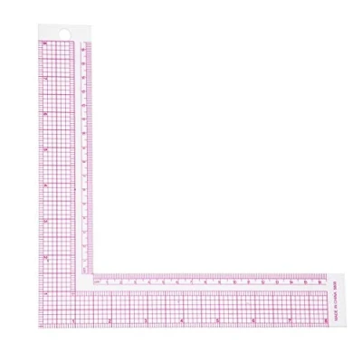 Immagine di Righello Quadrato, L Forma per Cucire Cucito Plastica Quadrato Quilting ((5808))