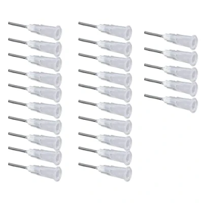 Immagine di Luer Lock Siringa in plastica, punta smussata da 27 g, misura strumenti per la della siringa, lucidalabbra, riempimento liquido, erogazione, artigianato fai te, applicatore di colla