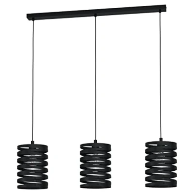 Immagine di EGLO Lampada a sospensione Cremella, lunghezza 94 cm, nero, 3 luci, acciaio