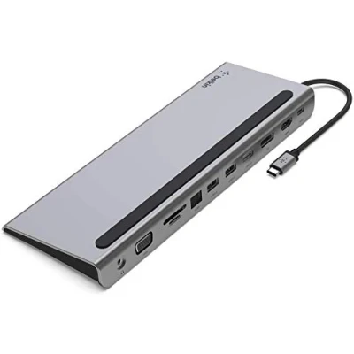 Immagine di Belkin Hub USB C, Adattatore Multiporta 11 In 1 con Hdmi 4K, DP, VGA, Alimentazione Passante PD 100 W, 3 A, Gigabit Ethernet, SD, Microsd e Audio da 3.5 mm per Macbook* Pro, Air, Xps Altri
