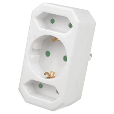 Immagine di Heitech, 4003417, adattatore a 3 prese, con certificazione TÜV, senza interruttore, portata fino max. 3500 W, spina multipla