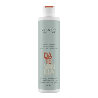 Immagine di Jean &amp; Len Rebuild shampoo Date Vanilla, per capelli fortemente danneggiati, rende i più forti e lucenti, con fragranza alla vaniglia, senza siliconi parabeni, vegan, 300 ml