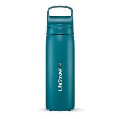 Immagine di LifeStraw Go Series Borraccia a doppia parete senza BPA, isolamento sottovuoto, in acciaio inox, da 500 ml, per viaggi e uso quotidiano, Laguna Teal