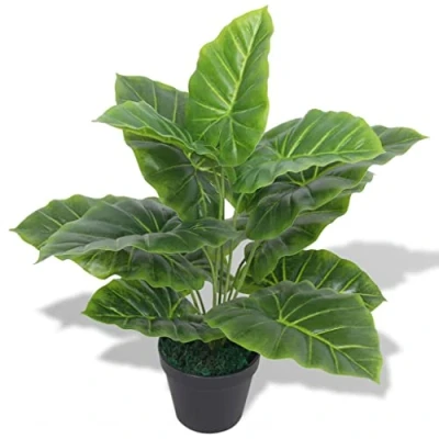 Immagine di vidaXL Taro Artificiale con Vaso 45 cm Verde Piante Finte e Fiori Arredo Casa