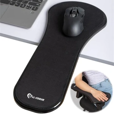 Immagine di Bracciolo Tappetino per mouse PC Polso Supporto Ergonomico Progettato Premium Regolabile Computer Wrist Rest tavolo e sedia (nero)