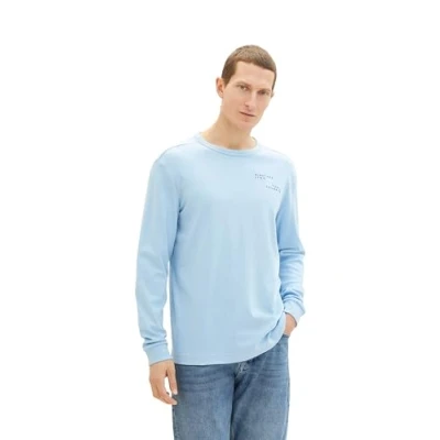 Immagine di TOM TAILOR 1040827 Maglietta a Maniche Lunghe, 32245 Washed out Middle Blue, M Uomo