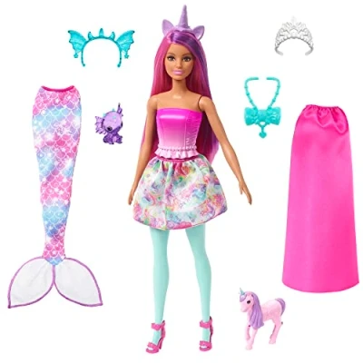 Immagine di Mattel Disney La Sirenetta Set di 3 bambole Ariel, Re Tritone e Ursula, ciascun personaggio con abiti caratteristici accessori rimovibili, giocattolo per bambini, 3+ anni, HND28
