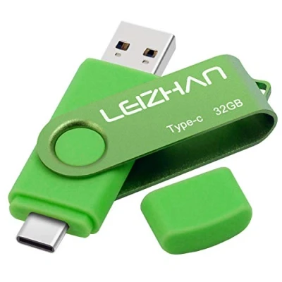 Immagine di LEIZHAN Chiavetta USB Tipo C 32GB,Flash Drive 3.0 OTG Memory Stick per Huawei Samsung Telefono Android PC verde