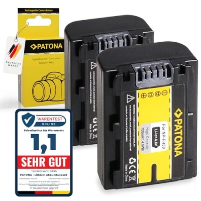 Immagine di PATONA 2x Batteria Ricambio per Sony NP FH50 FP30 FP50 FP51 FP60 FP61 FP70 FP71 FP90 FP91 FH30 FH40 FH60 FH70 FH100 Batterie