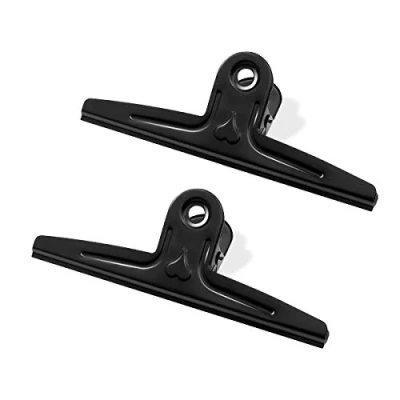 Immagine di Coideal Fermacarte XXL, extra large, confezione da 2 pezzi, lunghezza 1 piede, in acciaio inox, giganti, colore: nero