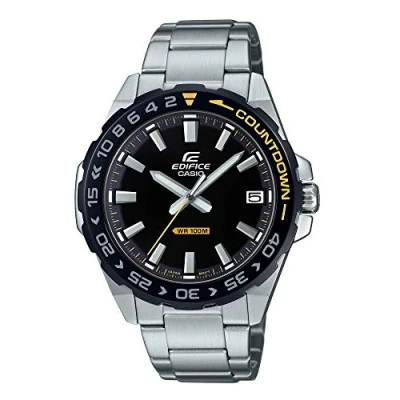 Immagine di Casio Orologio Quarzo Uomo, misura cassa 41.00mm con quadrante Nero Analogico e Cinturino Argento in metallo EFV 120DB 1AVUEF