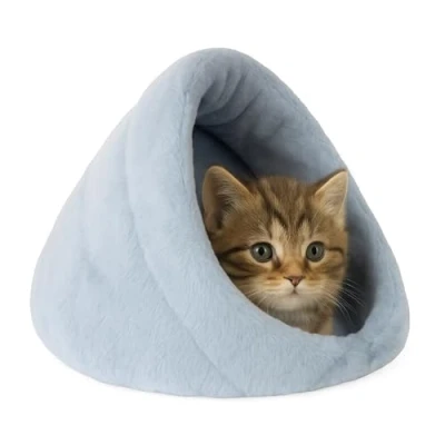 Immagine di Rosewood Wrap Hideaway Cuccia per gatti in pelliccia, colore: blu