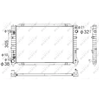 Immagine di NRF 53377 Radiatore motore Alluminio 700 442 26 Alette di raffreddamento saldate