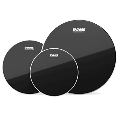 Immagine di Evans ETP CHR F Black Chrome Set di pelli per rullante da 25,4 cm (10&quot;), 30,5 (12&quot;) e 35,6 (14&quot;), colore: Nero