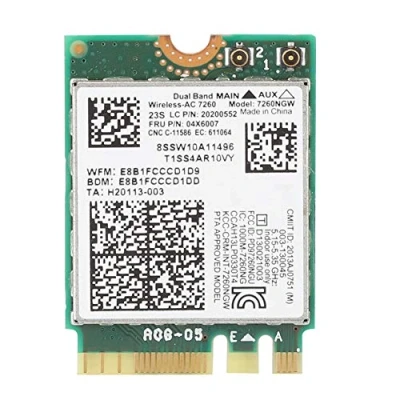 Immagine di Scheda di Rete Wireless a Doppia frequenza, interfaccia NGFF/M2, protocollo Supporto 802.11ac, Portatile Banda ad Alta velocità 867 Mbps per 7260 AC