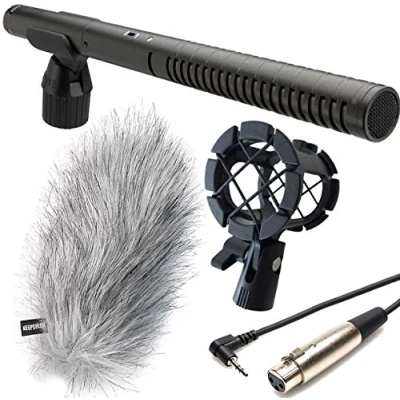 Immagine di Rode NTG 2 Microfono direzionale + Keepdrum PCMH1 ragno cavo fotocamera TRS/XLR protezione antivento in pelliccia WSWH