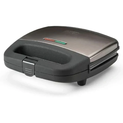 Immagine di BLACK+DECKER Tostiera 750W. Rivestimento antiaderente. Finitura anti impronta. Acciaio inossidabile. 2 piastre quadrate per toast. Sigillatura perfetta.