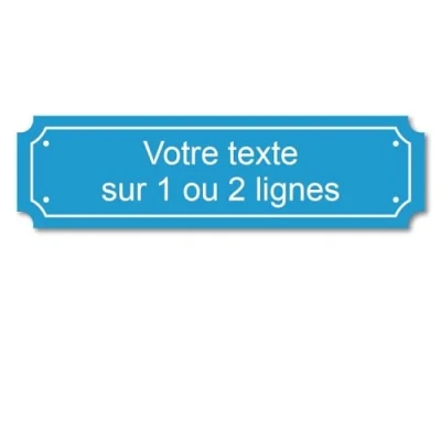 Immagine di Targhetta incisa personalizzata 1 o 2 linee 14,5 x 4 cm autoadesiva, colore: Blu chiaro