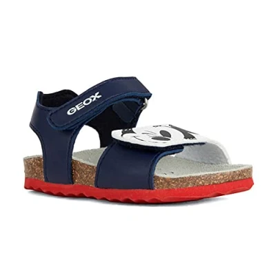 Immagine di Geox Disney Mickey Mouse Chalki Unisex Sandali per bambini, Taglia: 21, Navy/optic white Finta pelle di alta qualità