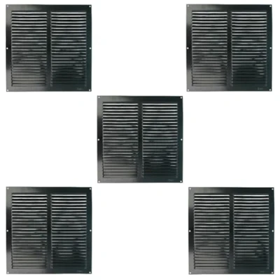 Immagine di Amig Confezione da 5 Griglia Quadrata in Alluminio con Zanzariera Griglie di Ventilazione per Uscita d&#039;Aria Ideale Soffitto Cucina e Bagno Dimensioni 300 x mm Colore Nero