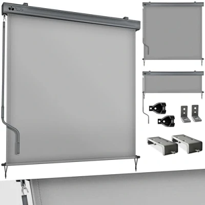 Immagine di tillvex® tenda da sole verticale 200 x 250 cm per interni ed esterni, impermeabile, con manovella, balcone, terrazza e giardino, protezione solare in alluminio, avvolgibile balcone
