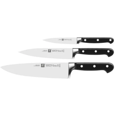 Immagine di ZWILLING Set di Coltelli, 3 Pezzi, Spelucchino, Coltello per Carne, da Chef, Acciaio Inox Speciale/Impugnature in Plastica, Professional S