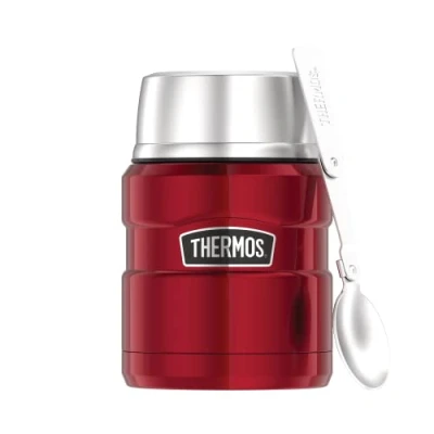 Immagine di Thermos Stainless King Speisegefäß Contenitore per Alimenti, Acciaio Inossidabile, Rosso Cranberry, 470 ml