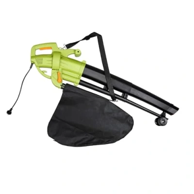 Immagine di Soffiatore Elettrico Aspirafoglie Da Giardino 3 in 1 Con Sacca Raccolta 45 L Rotelle e Tracolla Aspiratore Trituratore Soffia Foglie 3000 W 270 Km/h Manutenzione Spazi Esterni Cortile