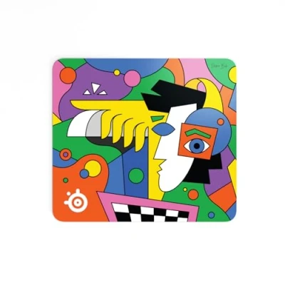 Immagine di SteelSeries QcK, Tappetino per mouse da gioco Edizione limitata in collaborazione con un artista Roma Bib Base gomma antiscivolo Tracciamento e stabilità ottimali Ottimizzato i giochi