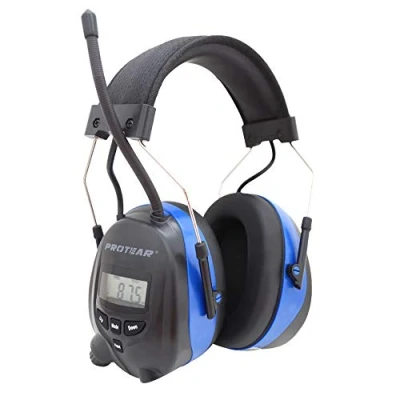 Immagine di Cuffie Protear con Bluetooth e radio FM/AM, microfono incorporato, per officina, giardino/falciatura, trattori, certificato CE SNR 30dB