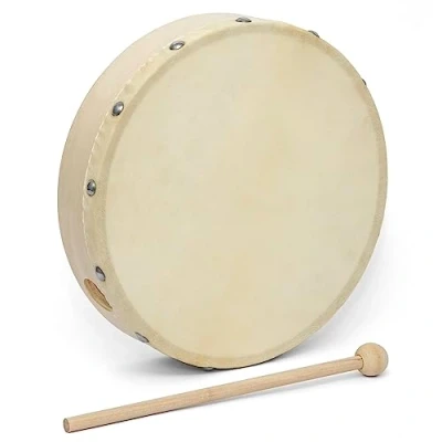 Immagine di World Rhythm Frame Drum Tamburello, Battitore Inclusi, 20.3 cm