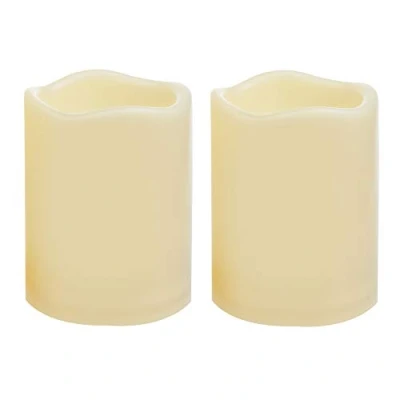 Immagine di 2 PZ 7,6 x 10,2 cm Impermeabile All&#039;aperto Batteria Operata Flameless LED Pillar Candele con Timer Flickering Plastica Luce Elettrica per Lanterna Patio Giardino Casa Del Partito Decorazione di Nozze