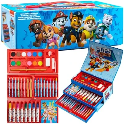 Immagine di PAW PATROL Valigetta Colori per Bambini con Pastelli a Cera e Matite Colorate (Blu Navy)