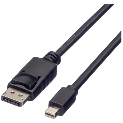 Immagine di Roline green Displayport Cavo Spina DisplayPort, Mini 2.00 m Nero 11.44.5635 Schermato, Privo di alogeni, guaina in TPE