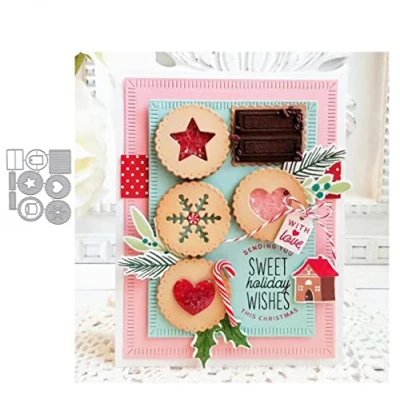 Immagine di fustelle in metallo per torte e biscotti, metallo, fai da te, scrapbooking, biglietti, decorazioni rilievo, biglietti