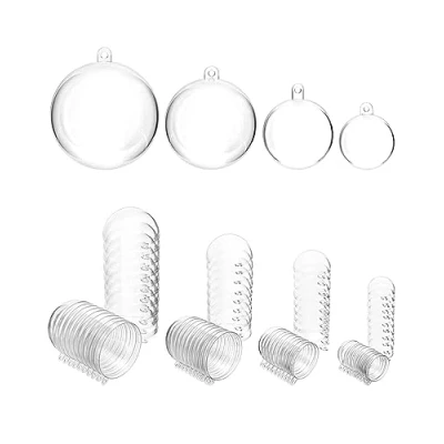 Immagine di QWORK® 40 Pezzi Palline Di Plastica Trasparenti, Ø3 cm, Ø 4 Ø5 Ø6 cm Natale, Riutilizzabile Palla Trasparente