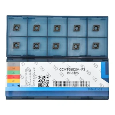 Immagine di Inserti in metallo duro CNC 10 pezzi CCMT060204 lavorazione universale dell&#039;acciaio rivestimento TiN