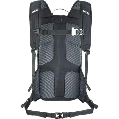 Immagine di Zaino per bici EVOC RIDE 16 attività all&#039;aperto o uso quotidiano (gestione intelligente delle tasche, imbottitura dorsale AIR PAD e scomparto vescica di idratazione), Nero