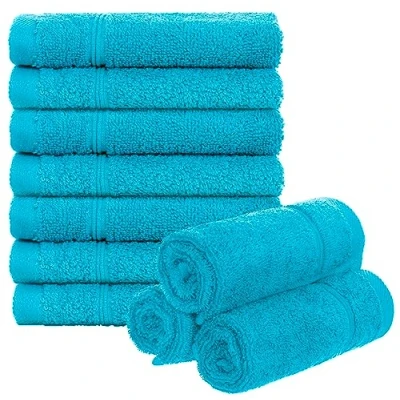 Immagine di Brandsseller Set di 10 Asciugamani per Sapone 30 x cm Asciugamano in Spugna Ospiti con Gancio Cotone 470 g/m² Bagno Casa Turchese