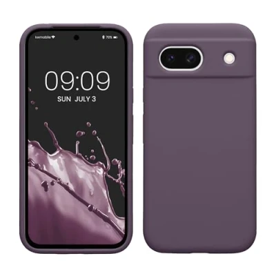 Immagine di kwmobile Cover per Google Pixel 8a Custodia Back Case Smartphone in Silicone TPU Protezione Gommata Iris pallido