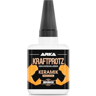 Immagine di ARKA KRAFTPROTZ ceramica 50 g colla istantanea extra forte trasparente per Super densa Resistente all&#039;acqua Ideale ceramica, terracotta e porcellana