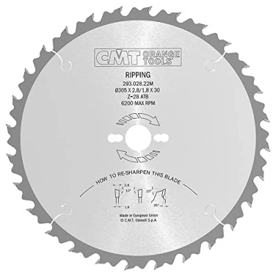 Immagine di CMT 293.028.22M LAMA CIRCOLARE C/LIMITATORE L/VENA HW 305X2.8/1.8X30 Z28 ATB
