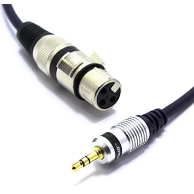 Immagine di VITALCO XLR Femmina a Mini Jack 3,5 stereo Cavo per Microfono 1.5m AUX 3.5mm TRS Audio 3 Pin Connettore Adattatore
