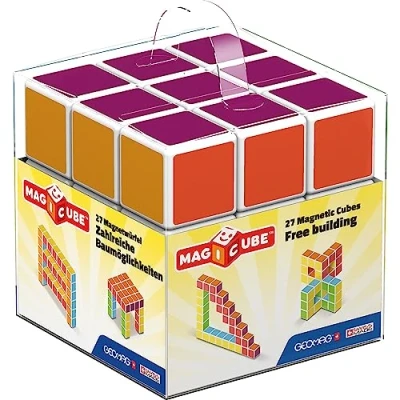 Immagine di GEOMAG Magicube Free Building 128 Cubi Magnetici per Bambini Multicolore Confezione da 27