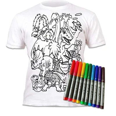 Immagine di Splat Planet Supereroe T Shirt Maglietta Magica da Colorare con 10 Penne Magiche Lavabili Atossiche Colora La Tua Maglietta, E Lava Via Ricolora (3 4 Years)